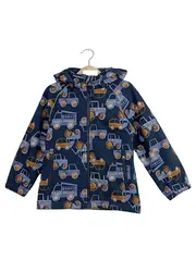 Vorschaubild 1 von Kinder Outdoorjacke Fahrzeugmuster Gr. 110 Blau Kapuze