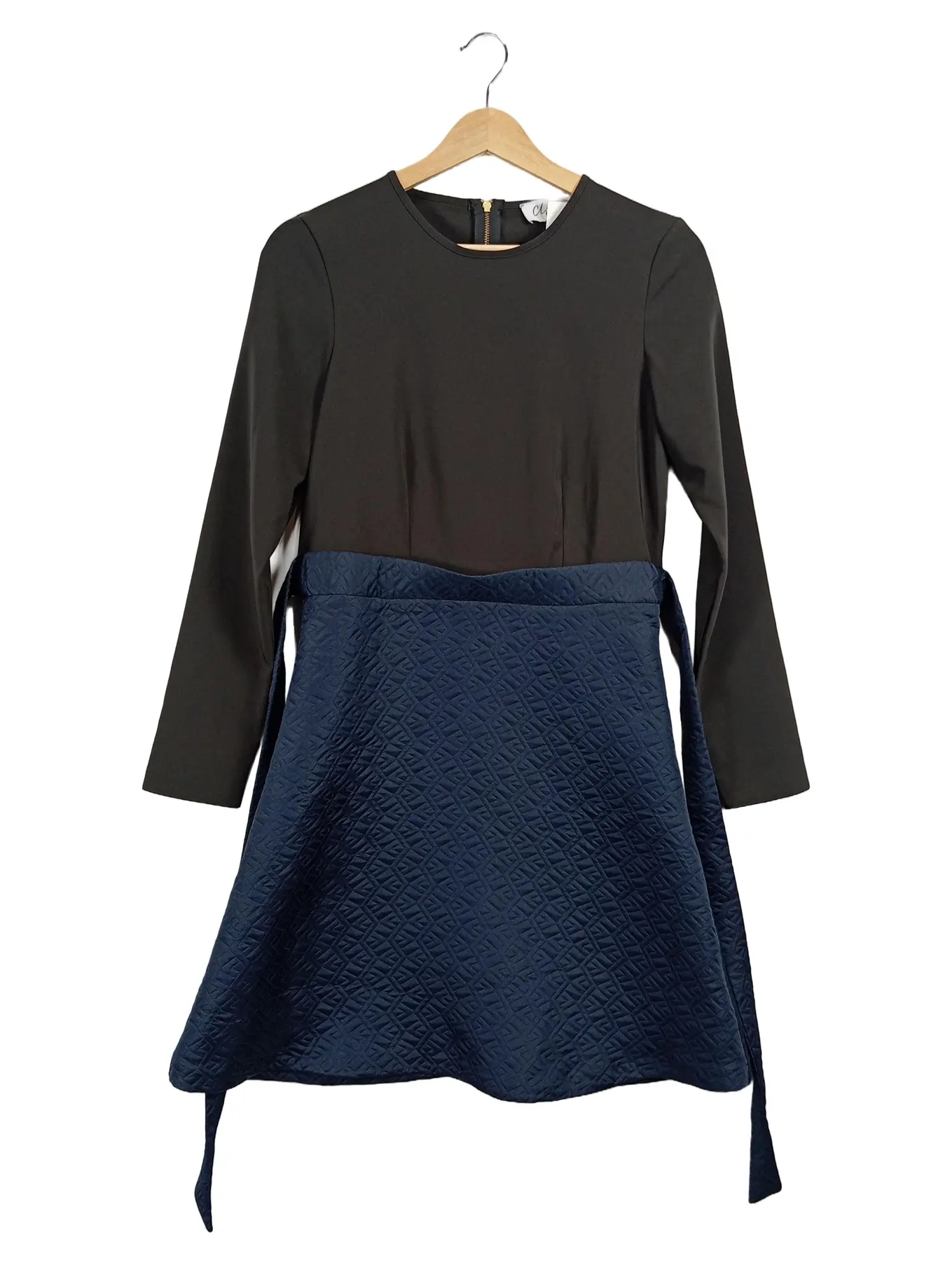 CLOSET LONDON Kleid Business A-Linie Gr. 34 XS Blau Gesteppt Reißverschluss