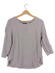 Vorschaubild 1 von Damen Bluse Gr. 38 Beige Viskose Modal 3/4-Arm Casual