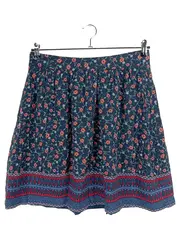 Vorschaubild 1 von A-Linienrock Blumenmuster Bohemian Damen Blau Gr. 40 L