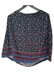 Vorschaubild 2 von A-Linienrock Blumenmuster Bohemian Damen Blau Gr. 40 L