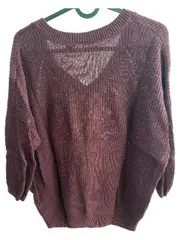 Vorschaubild 5 von Damen Pullover Gr. XS Bordeaux Rot V-Ausschnitt Strick
