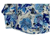 Vorschaubild 3 von Damen Bluse Blumenmuster Blau Weiß Langarm Gr. XS 34