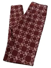 Vorschaubild 3 von Damen Leggings Allover-Logo-Print Bordeaux Rot XS Sportlich