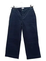 Vorschaubild 1 von Cordhose Damen Gr. 36 Blau Weites Bein Culotte Baumwolle