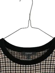 Vorschaubild 3 von Pullover Damen Gr. 36/S Baumwolle Kariert Hahnentritt Schwarz Braun