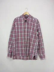 Vorschaubild 2 von Herren Freizeithemd Kariert Gr. XL Baumwolle Rosa Blau