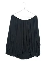 Vorschaubild 1 von Damen Pullover Langarm Viskose Blau Gr. 46 Casual Uni Raffungen