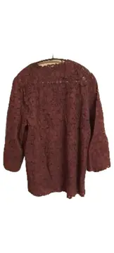 Vorschaubild 3 von Woman Spitzenbluse Damen Gr. M Bordeaux Rot Floral Langarm