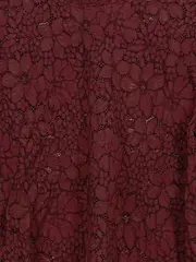 Vorschaubild 4 von Woman Spitzenbluse Damen Gr. M Bordeaux Rot Floral Langarm