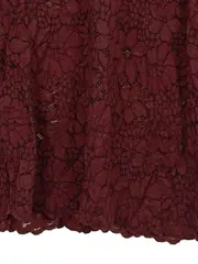 Vorschaubild 5 von Woman Spitzenbluse Damen Gr. M Bordeaux Rot Floral Langarm