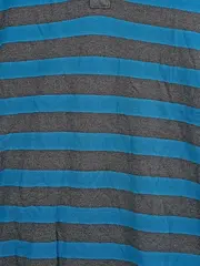 Vorschaubild 4 von Herren Poloshirt Gr. L Blau Grau Gestreift Baumwolle Kurzarm