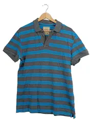 Vorschaubild 1 von Herren Poloshirt Gr. L Blau Grau Gestreift Baumwolle Kurzarm