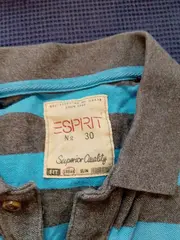 Vorschaubild 5 von Herren Poloshirt Gr. L Blau Grau Gestreift Baumwolle Kurzarm