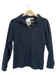Vorschaubild 1 von Damen Langarm Poloshirt Blau Gr. 36/S Baumwolle