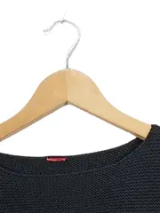 Vorschaubild 2 von Pullover Damen Strickpullover Gr. 38 M Schwarz Basic Logo Casual