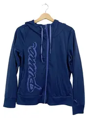 Vorschaubild 1 von Damen Trainingsjacke Kapuze Sportjacke Sweatjacke Blau Gr. 42 XL Logo
