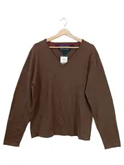 Vorschaubild 2 von Pullover Herren Gr. L Braun V-Ausschnitt Baumwolle