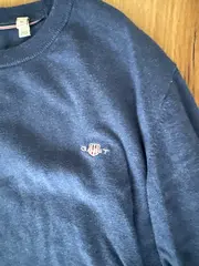Vorschaubild 2 von Pullover Herren XL Blau Rundhals Baumwolle Klassisch