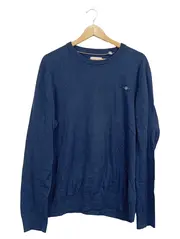 Vorschaubild 1 von Pullover Herren XL Blau Rundhals Baumwolle Klassisch