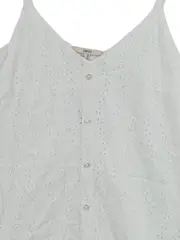 Vorschaubild 2 von Damen Top Weiß Gr. 36 S Lochmuster Spaghettiträger Knopfleiste