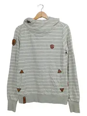 Vorschaubild 1 von Damen Kapuzenpullover Hoodie Gr. M Grau Gestreift Baumwolle