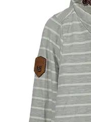 Vorschaubild 4 von Damen Kapuzenpullover Hoodie Gr. M Grau Gestreift Baumwolle