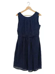 Vorschaubild 1 von Damen Kleid Gr. 40 Blau Gepunktet Chiffon Sommerkleid