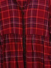 Vorschaubild 3 von Hemdblusenkleid Damen Kariert Rot Viskose Gr. 36 S