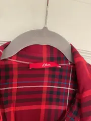 Vorschaubild 6 von Hemdblusenkleid Damen Kariert Rot Viskose Gr. 36 S