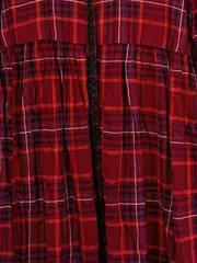 Vorschaubild 4 von Hemdblusenkleid Damen Kariert Rot Viskose Gr. 36 S