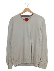 Vorschaubild 1 von Herren Pullover V-Ausschnitt Beige Baumwolle Gr. L