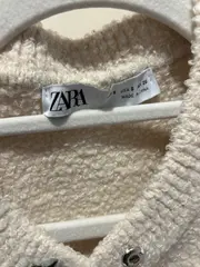 Vorschaubild 6 von Damen Strickjacke Gr. 36 S Beige Fransen Schleifen Bouclé