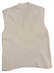 Vorschaubild 2 von Pullunder Strickweste Damen Gr. 40 L Beige Baumwolle V-Ausschnitt