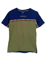 Vorschaubild 1 von Kinder T-Shirt Gr. 152 Blau Grün Logo-Print Baumwolle