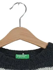 Vorschaubild 2 von Benetton Kinder Pullover Strickmuster Gestreift Schwarz Gr. 122