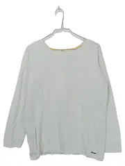 Vorschaubild 1 von Damen Pullover Baumwolle Langarm Strukturmuster Weiß L