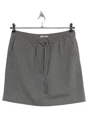 Vorschaubild 1 von Damen Minirock Gr. 38/M Grau Meliert Kordelzug Wolle