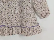 Vorschaubild 3 von Mädchen Kleid Gr. 86 Blumenmuster Rüschen Beige Baumwolle