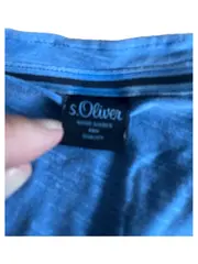 Vorschaubild 3 von Herren T-Shirt Blau Meliert Henley Kurzarm Gr. 3XL Baumwolle