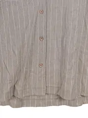 Vorschaubild 3 von Damen Hemdbluse Gr. 38 Beige Gestreift Kurzarm Casual