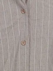 Vorschaubild 2 von Damen Hemdbluse Gr. 38 Beige Gestreift Kurzarm Casual