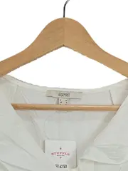 Vorschaubild 3 von Damen Bluse ärmellos Weiß Rüschenkragen Gr. 34 XS Viskose