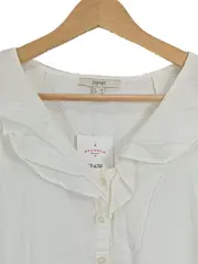 Vorschaubild 2 von Damen Bluse ärmellos Weiß Rüschenkragen Gr. 34 XS Viskose