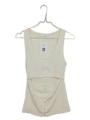 Vorschaubild 1 von Damen Top Gr. S Beige Cut-Out Rippstrick Hakenverschluss