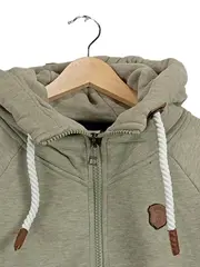 Vorschaubild 2 von Damen Sweatjacke Kapuzenjacke Hoodie Grün Meliert Gr. M