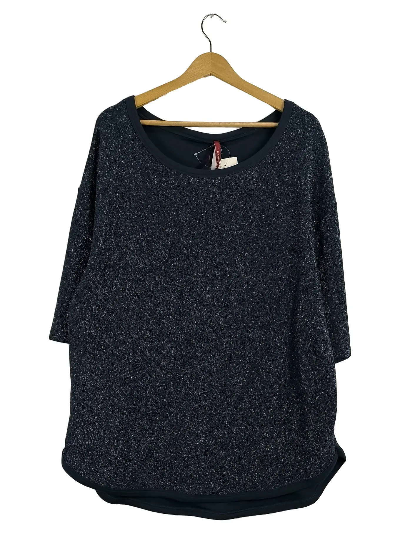 IMPERIAL Damen Shirt Pullover Gr. 36/S Blau Glitzer Metallic Party Oberteil