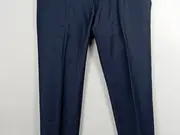 Vorschaubild 2 von Anzughose Herren Wolle Business Klassisch Blau Gr. 48 W32