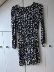 Vorschaubild 2 von Damen Freizeitkleid Blumenmuster Blau Gr. 36/S