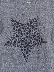 Vorschaubild 2 von Mädchen T-Shirt Gr. 146 Blau Meliert Sterne Glitzer Freizeit Baumwolle